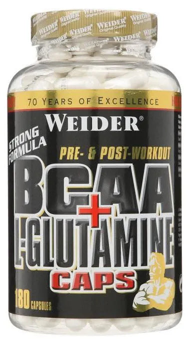 BCAA + L-Glutamine Caps - 180 - Weider - Sporto papildai