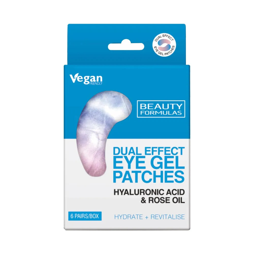 BEAUTY FORMULAS Eye Gel Patches Dviejų efektų geliniai paakių pleistrai - Hialurono rūgštis + Rožių aliejus - Kosmetika