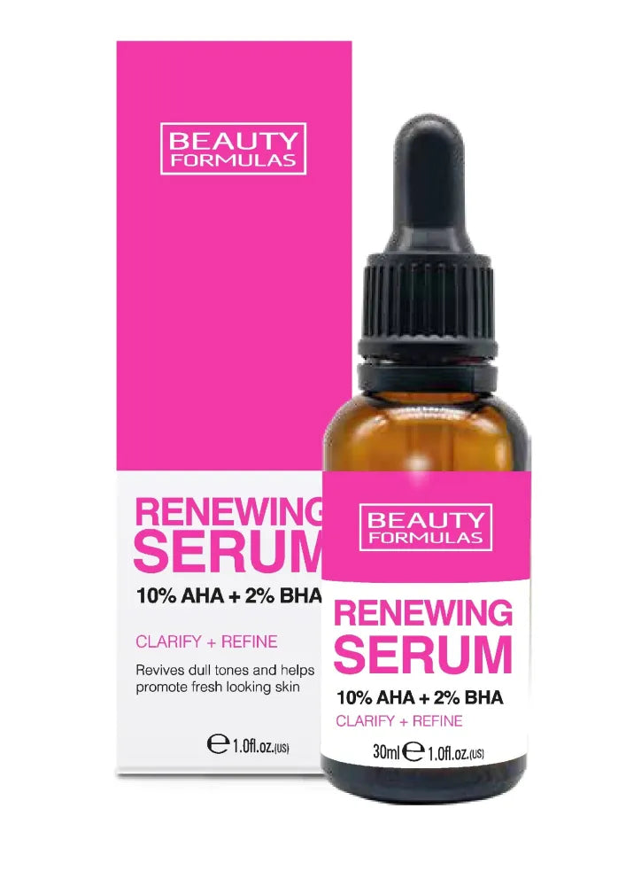 BEAUTY FORMULAS Renewing Face Serum - 10% AHA + 2% BHA 30ml - Kosmetika