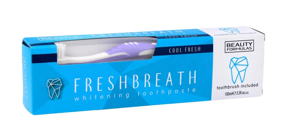 Beauty Formulas Whitening Toothpaste Freshbreath 100ml + dantų šepetėlis - Kosmetika