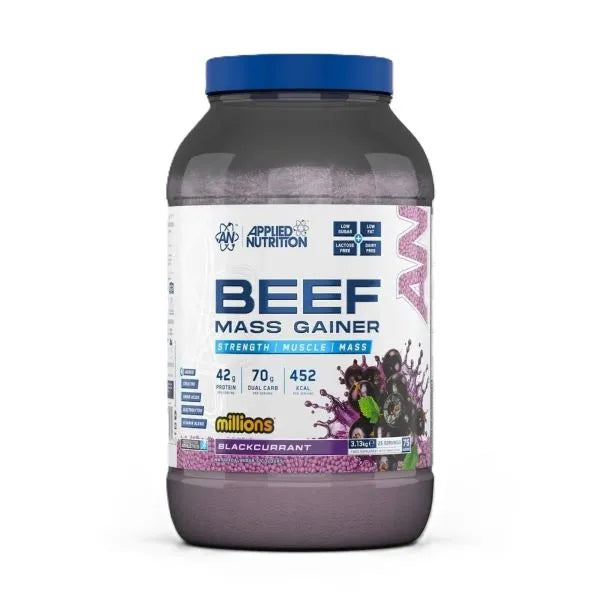 Beef Mass Gainer Millions Blackcurrant - 3130g - Applied Nutrition - Sporto papildai