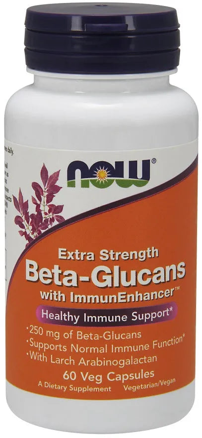 Beta-Glucans with ImmunEnhancer Extra Strength - 60 vcaps - NOW Foods - Papildai