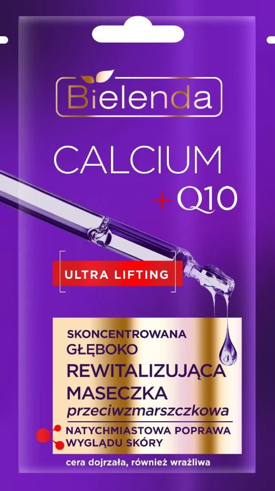 BIELENDA CALCIUM + Q10 Revitalizuojanti kaukė 8g - Kosmetika