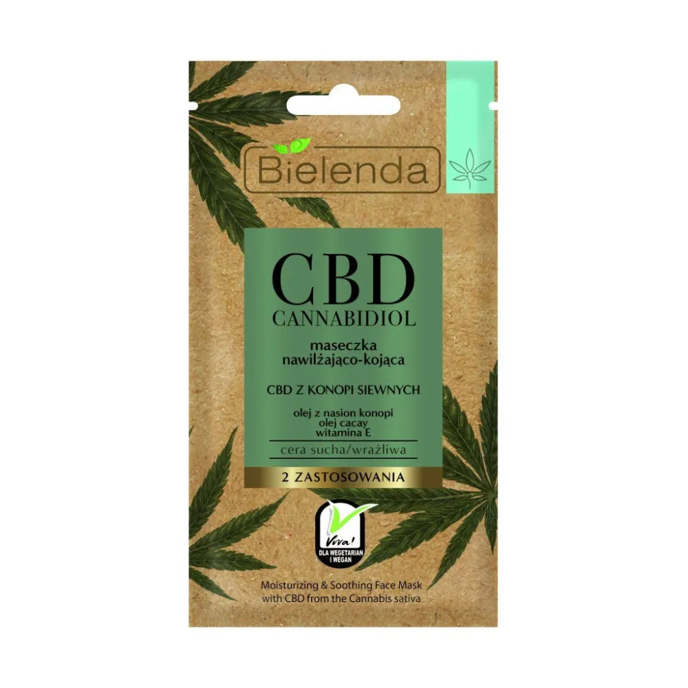 Bielenda CBD Cannabidiol Drėkinanti ir raminanti kaukė 8g - Kosmetika