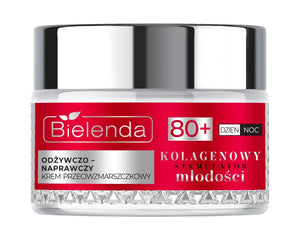 BIELENDA COLLAGEN SM Cream 80+ Maitinantis-atkuriantis dienos nakties kremas 50ml - Kosmetika