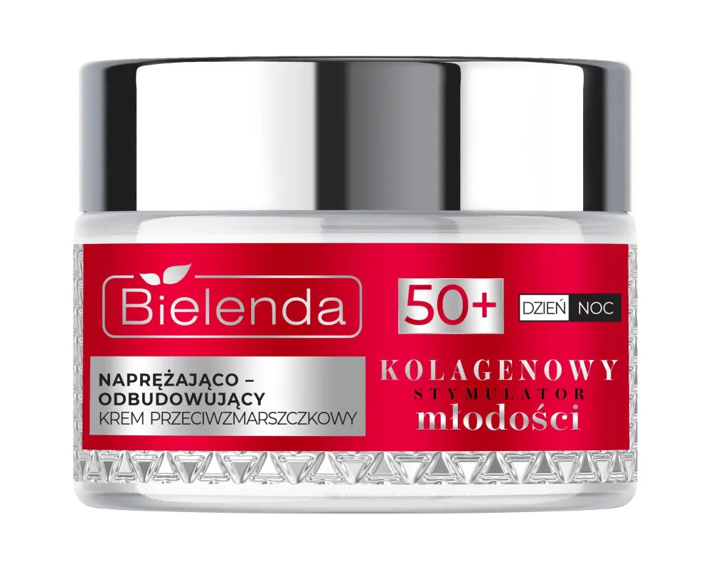 BIELENDA COLLAGEN SM Kremas 50+ Stangrinantis-Atstatantis Dienai ir Nakčiai 50ml - Kosmetika