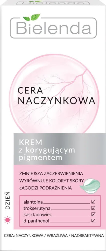 Bielenda kapiliarinė odos kremas su koreguojančiu pigmentu dienai 50ml - Kosmetika