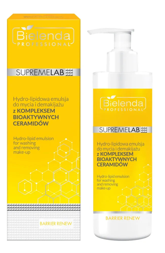 BIELENDA PROFESSIONAL Supremelab Barrier Renew Hydro-lipid Emulsija veido valymui ir makiažo nuėmimui 200 ml - Kosmetika