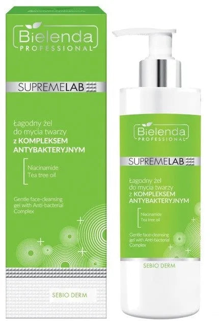 BIELENDA PROFESSIONAL Supremelab Sebio Derm Švelnus veido prausiklis gelis su kompleksu 200 ml. - Kosmetika