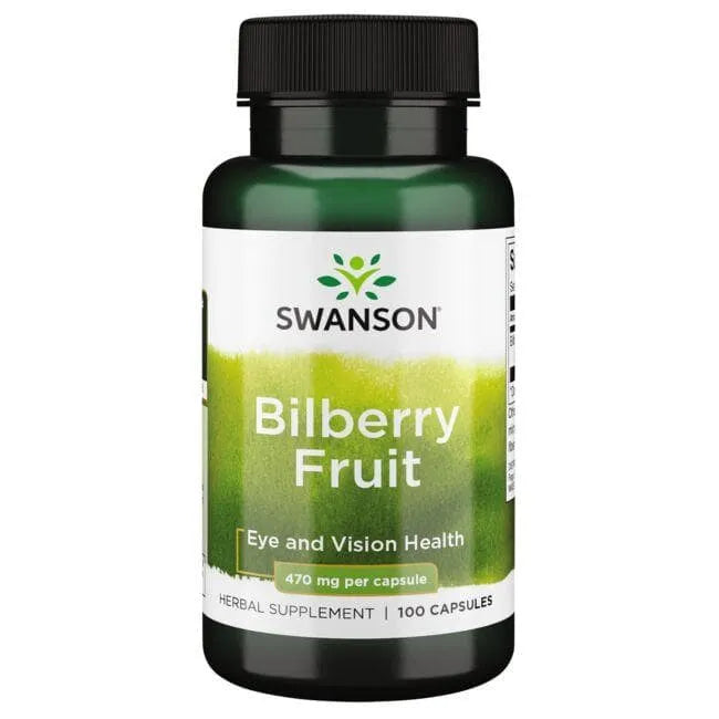 Bilberry Fruit - 470 mg - N100 - Mėlynių vaisiai - Swanson - Papildai