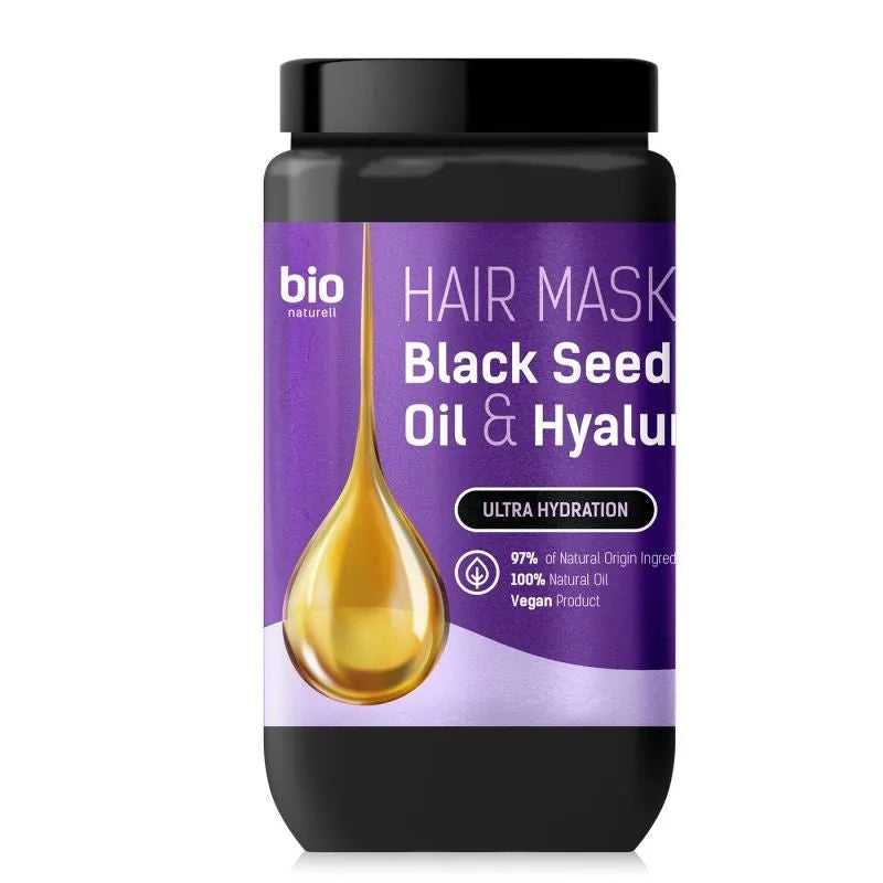 BIO NATURELL Juodųjų sėklų aliejus ir hialurono rūgštis plaukų kaukė 946 ml - Kosmetika