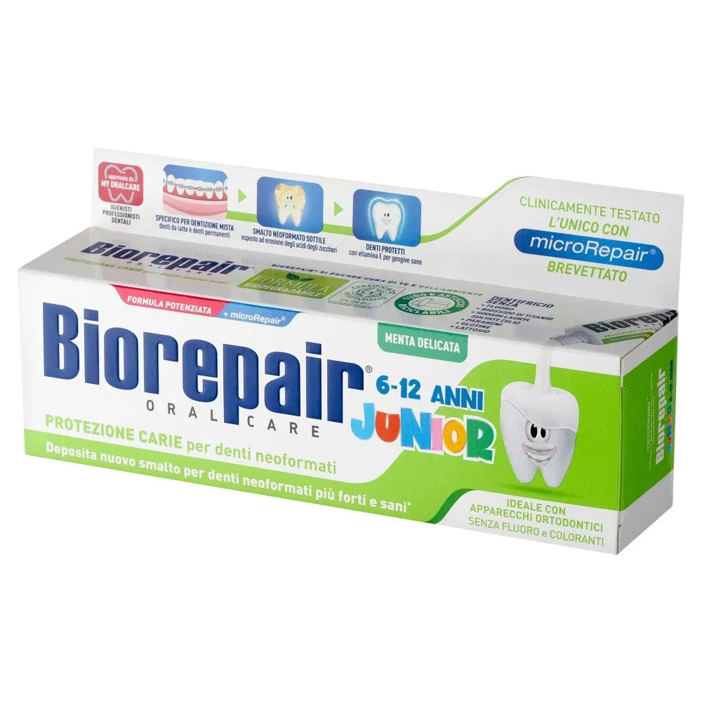BIOREPAIR Junior 6-12 metų Dantų pasta be fluoro 75 ml - Kosmetika