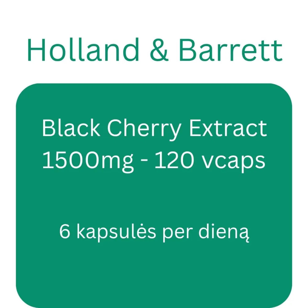 Black Cherry Extract 1500mg - 120 vcaps - Holland & Barrett - Papildai