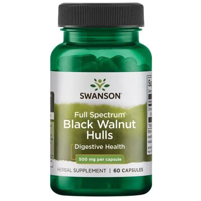 Black Walnut Hulls - Virškinimui - 500 mg - N60 - Swanson - Papildai