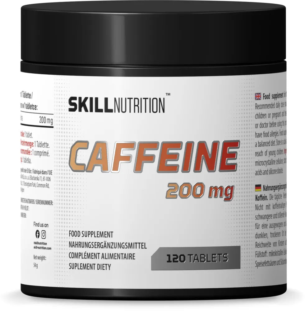 Caffeine 200mg - 120 tabs - Skill Nutrition - Sporto papildai