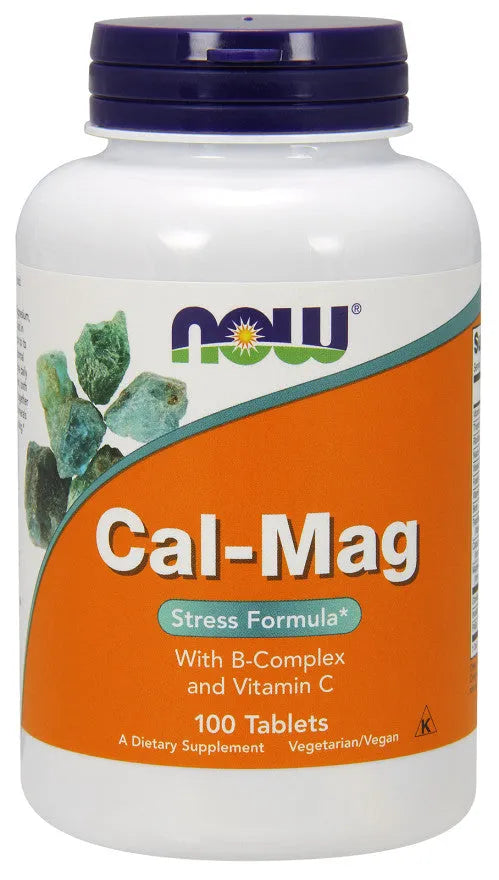 Cal-Mag with B-Complex and Vitamin C - 100 tablets - NOW Foods - Papildai