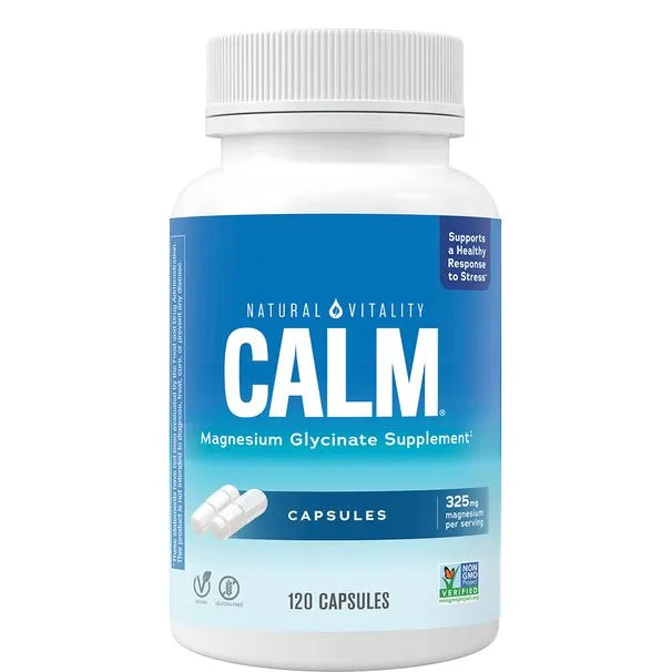 Calm Magnesium Glycinate - 120 caps - Natural Vitality - Papildai