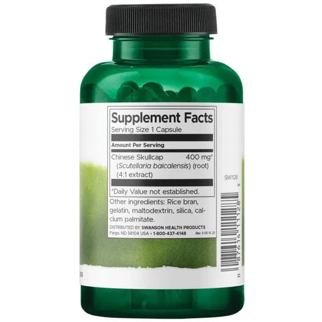 Chinese Skullcap - Baikalinė kalpokė - 400 mg - N90 - Swanson - Papildai