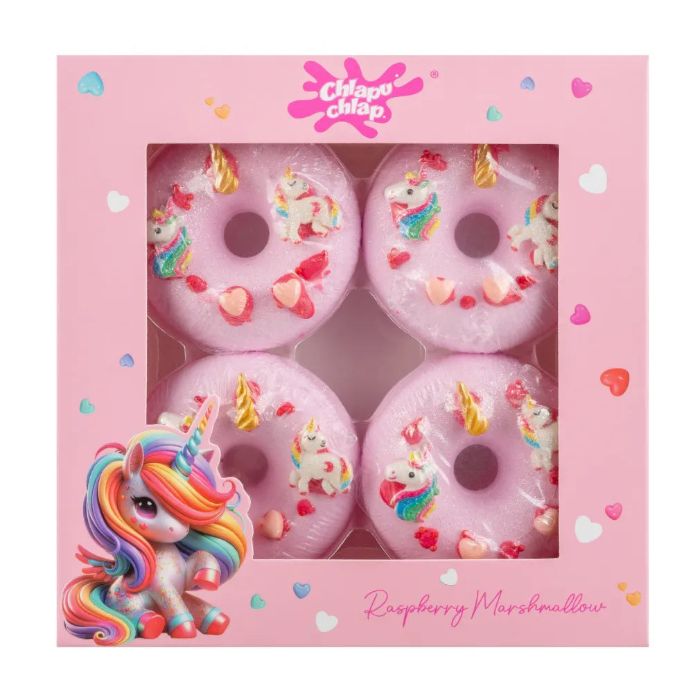 CHLAPU CHLAP Bath Donut set raspberry foam 4 pcs. - Vaikui ir mamai