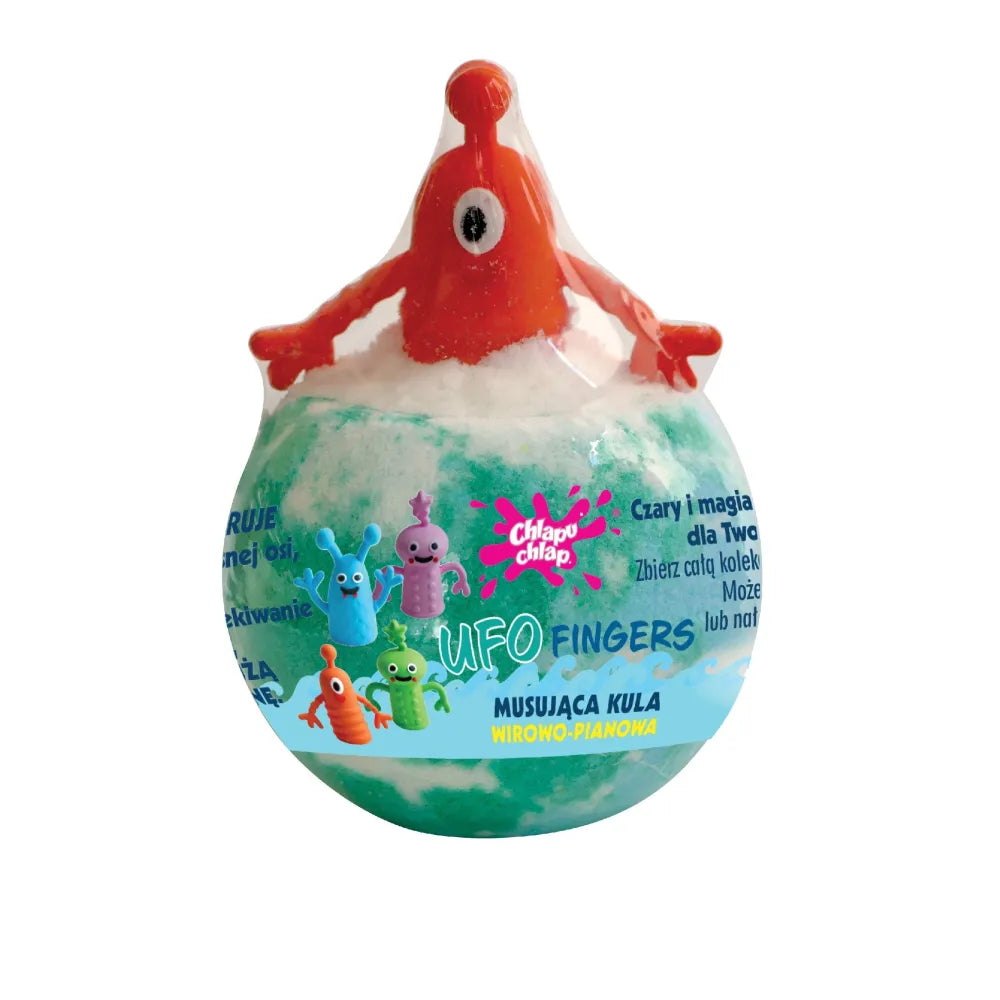 CHLAPU CHLAP Vortex Foaming Sparkling Bath Ball Ufo Fingers - orangy scent - Kosmetika