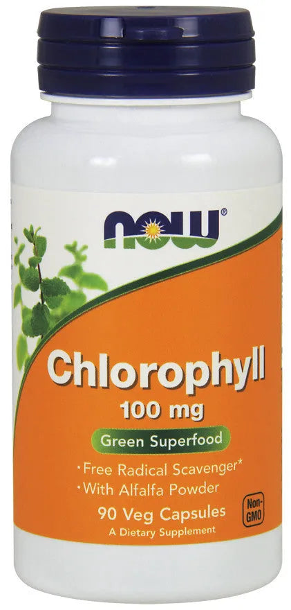 Chlorophyll 100mg - 90 vcaps - NOW Foods - Papildai