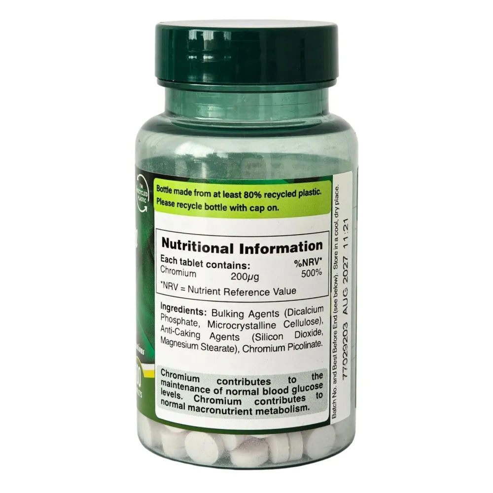 Chromium Picolinate 200mcg - 100 tabs - Holland & Barrett - Papildai