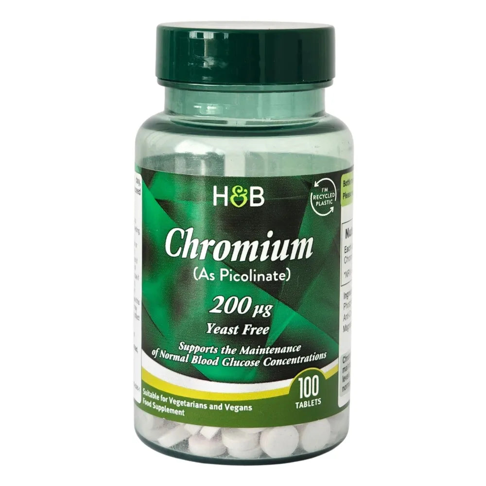 Chromium Picolinate 200mcg - 100 tabs - Holland & Barrett - Papildai