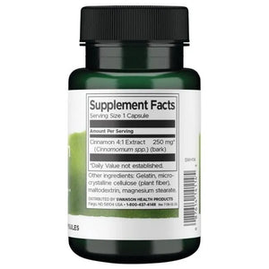 Cinnamon - Cinamono ekstraktas - 250 mg - N90 - Swanson - Papildai