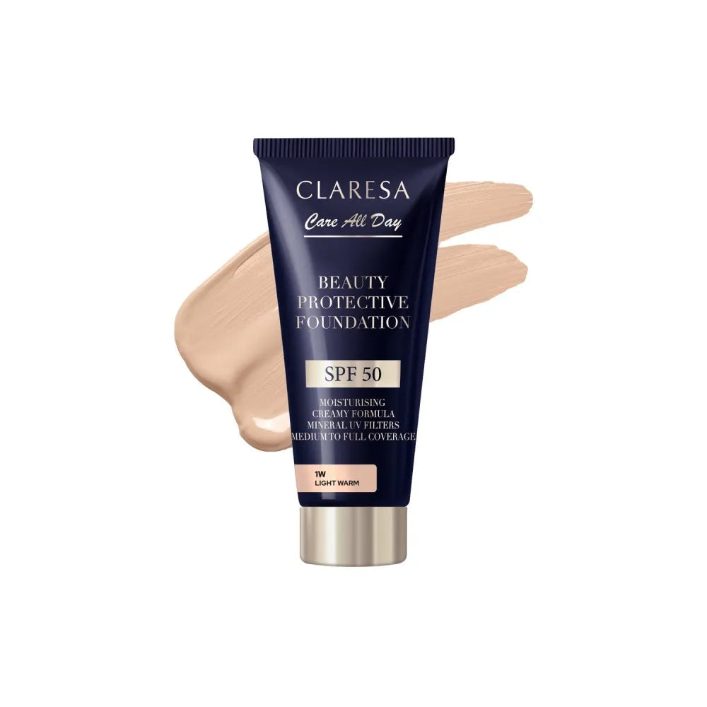 CLARESA Beauty Protective Foundation Moisturizing with SPF 50 1W Light Warm 30 ml. - Kosmetika