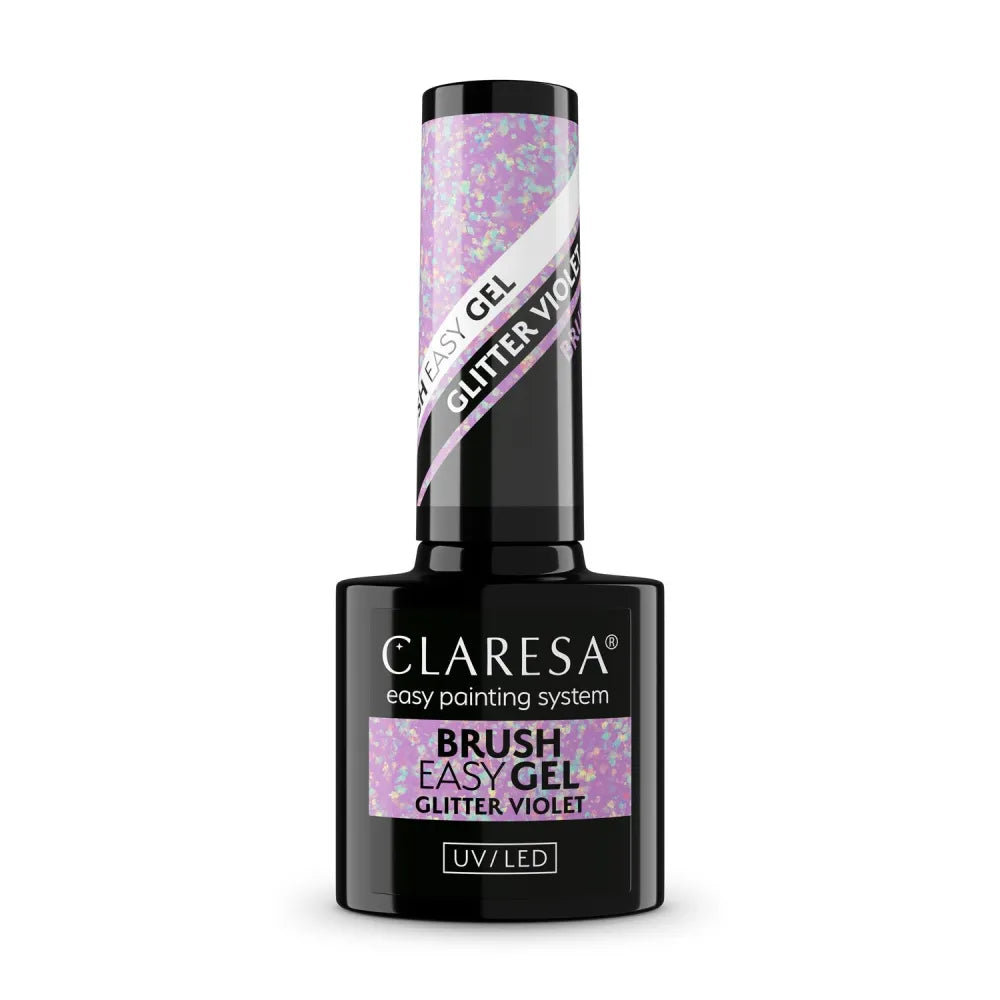CLARESA Brush Easy Gel Nail - Glitter Violet 5 g - Kosmetika