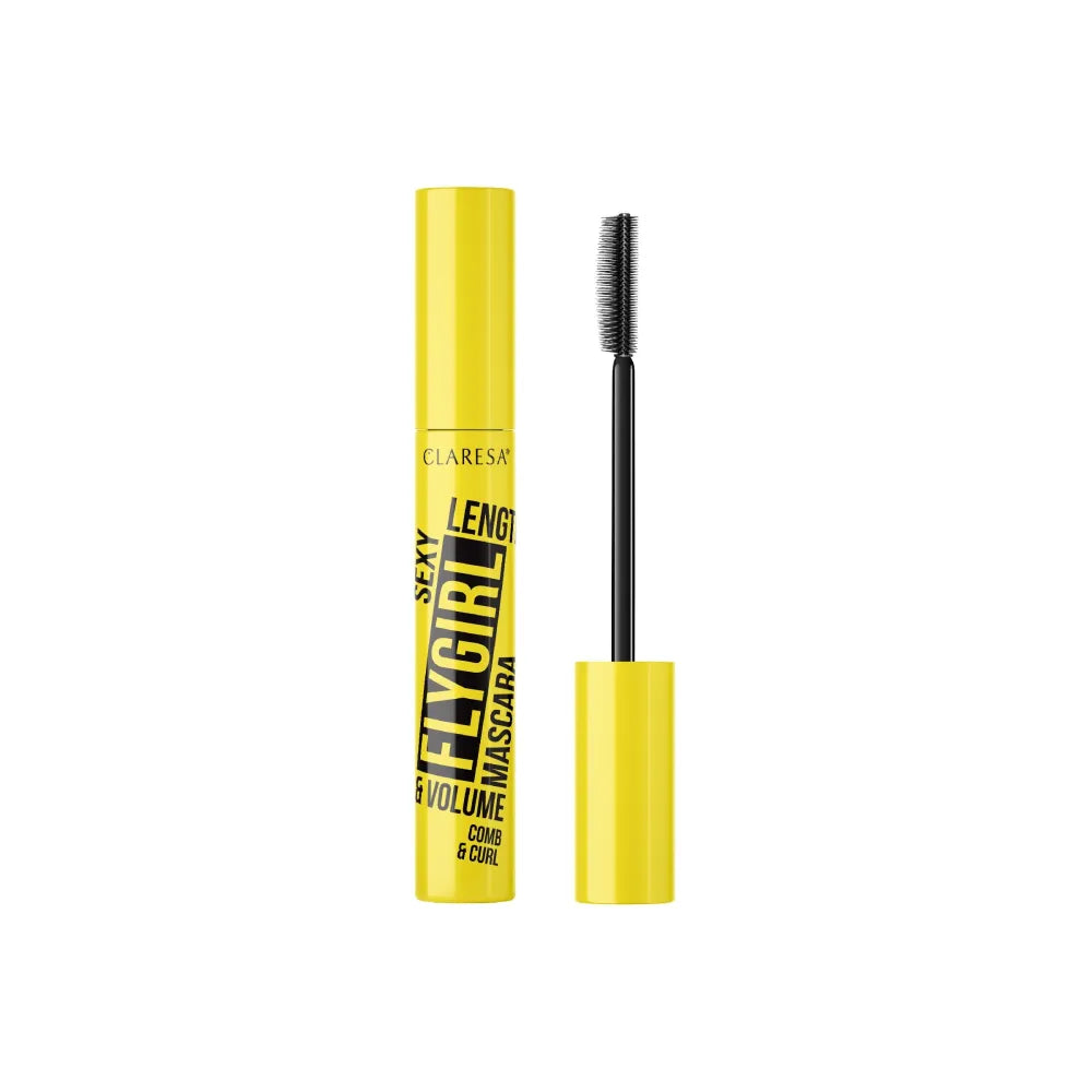 CLARESA FLYGIRL COMB&CURL blakstienų tušas garbanojantis ir šukuojantis - juodas 10g - Kosmetika