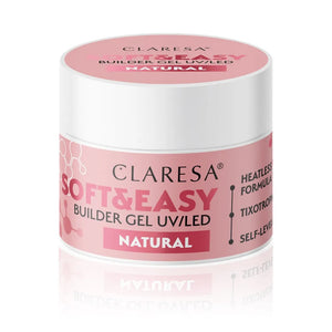 CLARESA Soft&Easy Builder Nagų Statybos Gelis - Natūralus 45g - Kosmetika