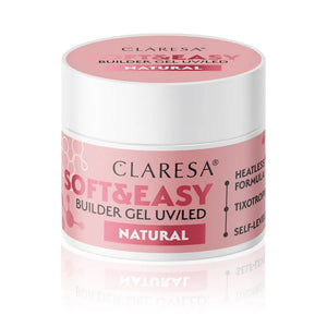CLARESA Soft&Easy Builder Nagų Statybos Gelis - Natūralus 90g - Kosmetika