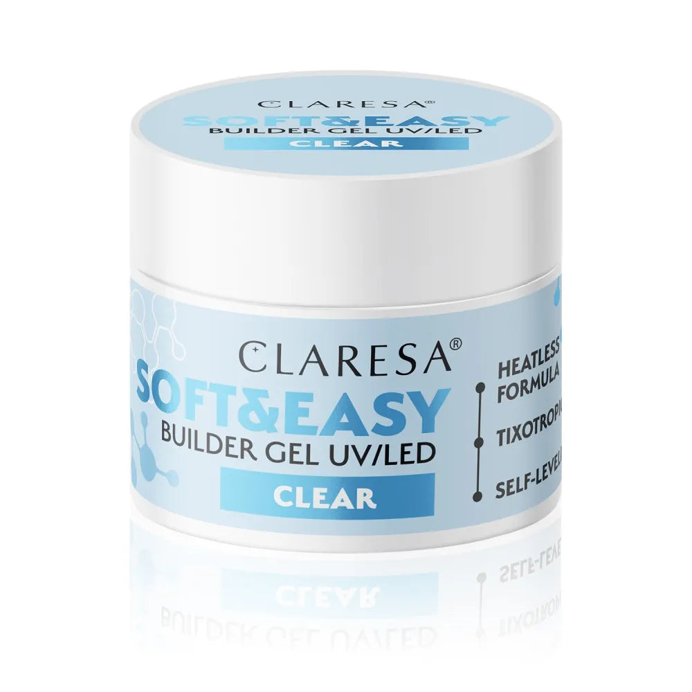 CLARESA Soft&Easy Builder Nagų Statymo Gelis - Skaidrus 90g - Kosmetika