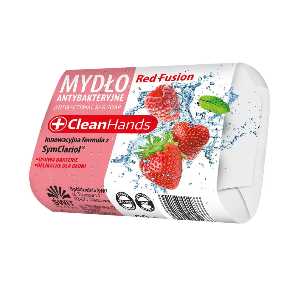 CLEAN HANDS Antibacterial bar soap braškių 90 g - Kosmetika