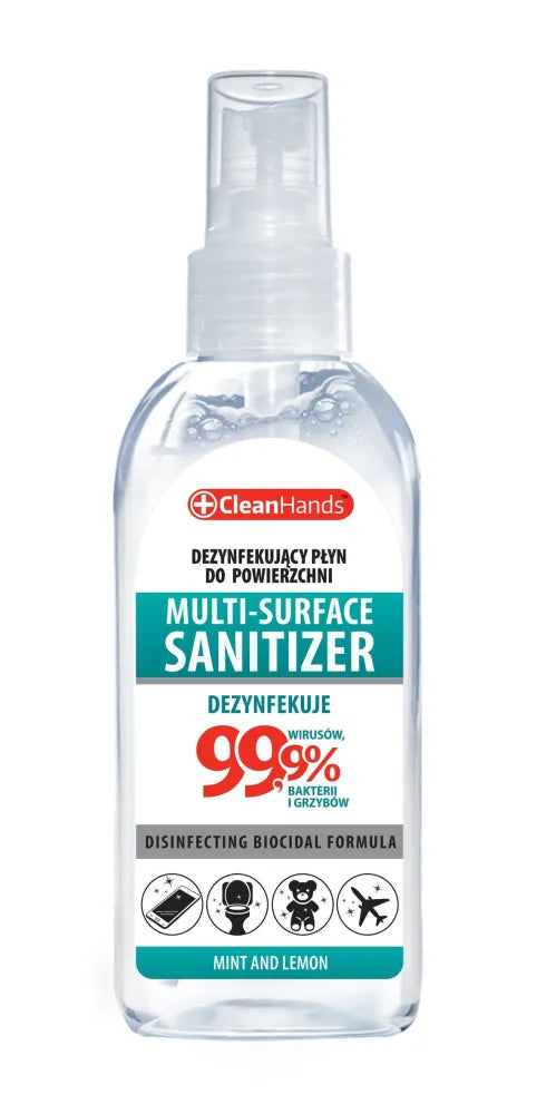 CLEANHANDS Multi-Surface Sanitizer Antibacterial Surface Disinfection Spray 100 ml. - Medicinos ir slaugos prekės