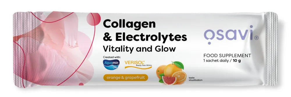 Collagen Electrolytes Vitality and Glow Orange & Grapefruit - 10g (1 serving) - Osavi - Papildai