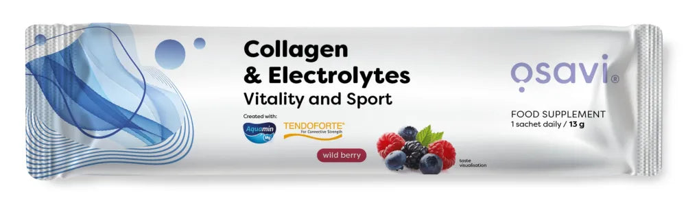 Collagen Electrolytes Vitality and Sport Wild Berry - 13g (1 serving) - Osavi - Papildai
