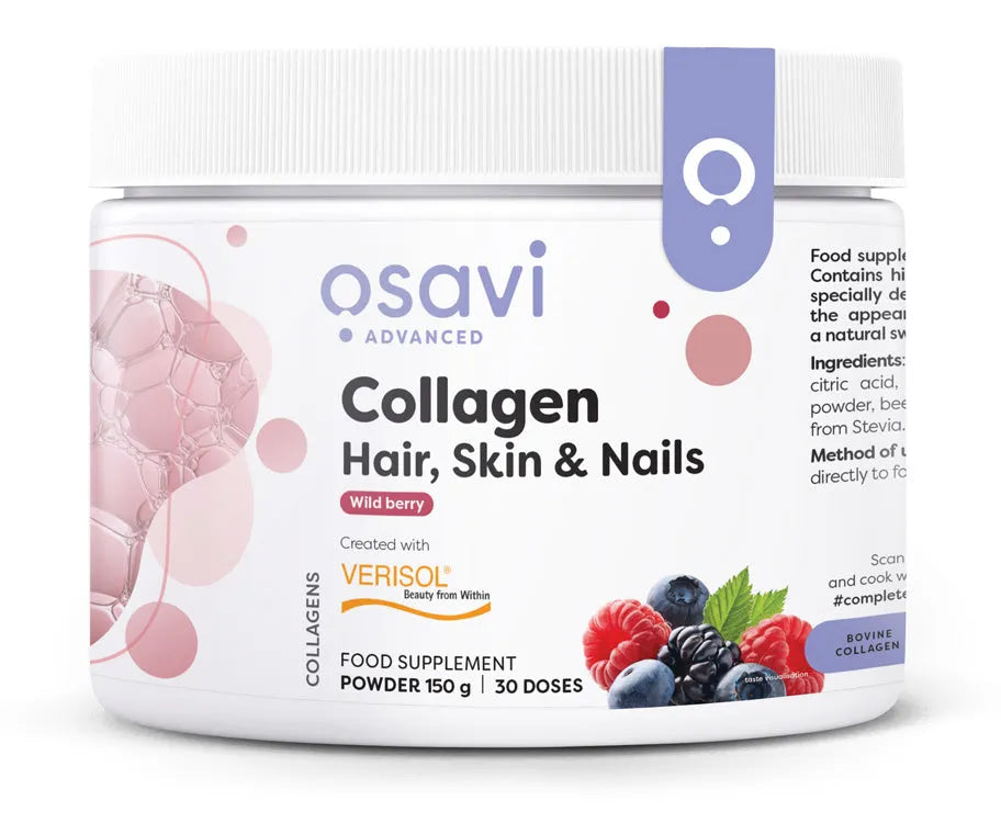 Collagen Peptides (Hair Skin & Nails) Wild Berry - 150g - Osavi - Papildai