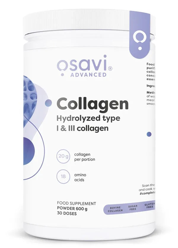 Collagen Peptides - Hydrolyzed Type 1 & 3 - 600g - Osavi - Papildai