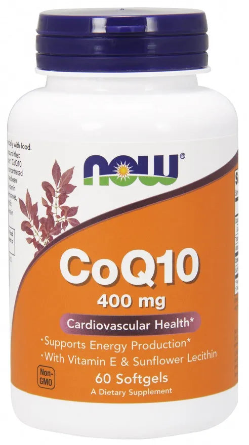 CoQ10 with Lecithin & Vitamin E 400mg - 60 softgels - NOW Foods - Papildai