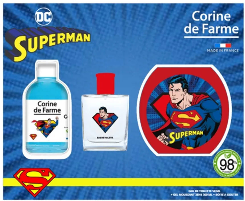 CORINE DE FARME Disney Superman dovanų rinkinys (tualetinis vanduo 50ml + 3in1 putojantis gelis 300ml + užkandžių