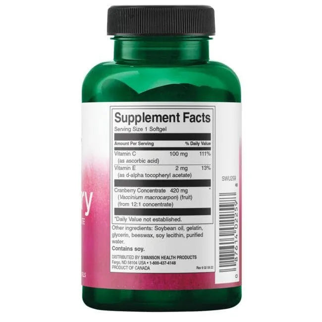 Cranberry Whole Fruit Concentrate - Spanguolių koncentratas - N60 - Swanson - Papildai
