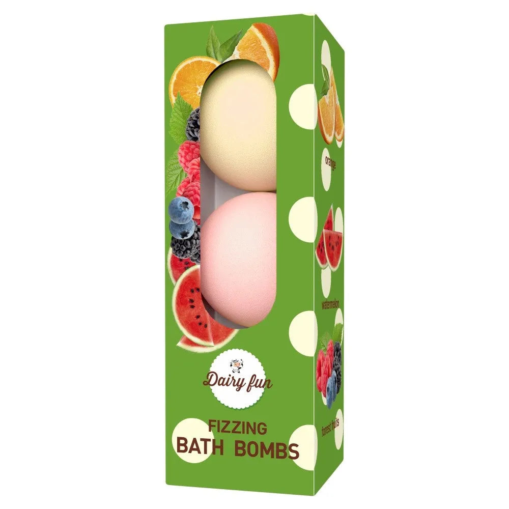 Dairy Fun gazuoti vonios rutuliukai - arbūzas miško uogos ir apelsinas 1 pakuotė (3x100g) - Kosmetika