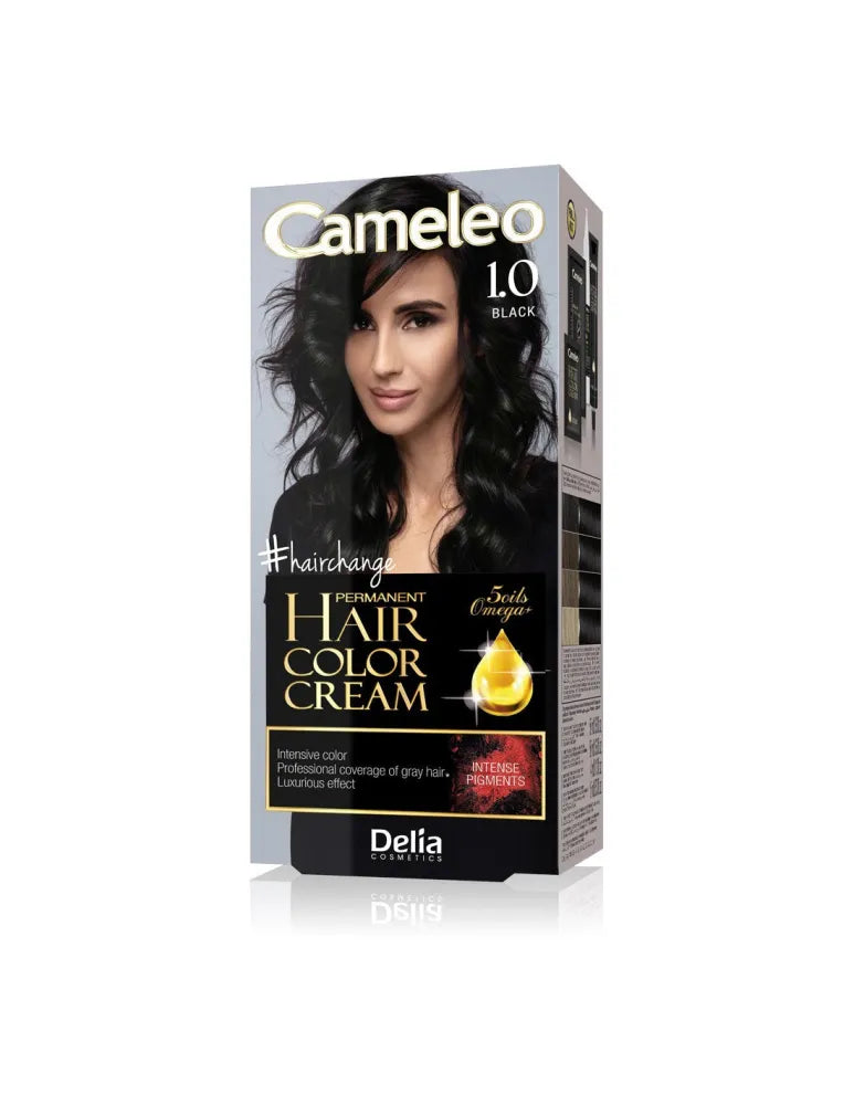 Delia Cosmetics Cameleo HCC Nuolatinė plaukų spalva Omega+ Nr. 1.0 Juoda 1op. - Kosmetika
