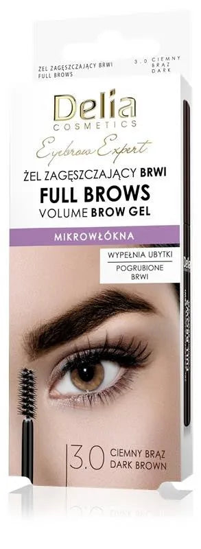 DELIA Eyebrow Expert Thickening Gel - Full Brow 3.0 brown 7 ml - Kosmetika