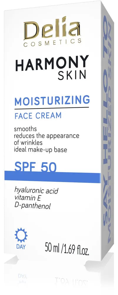 DELIA HARMONY SKIN Drėkinantis veido kremas SPF 50 - Kosmetika
