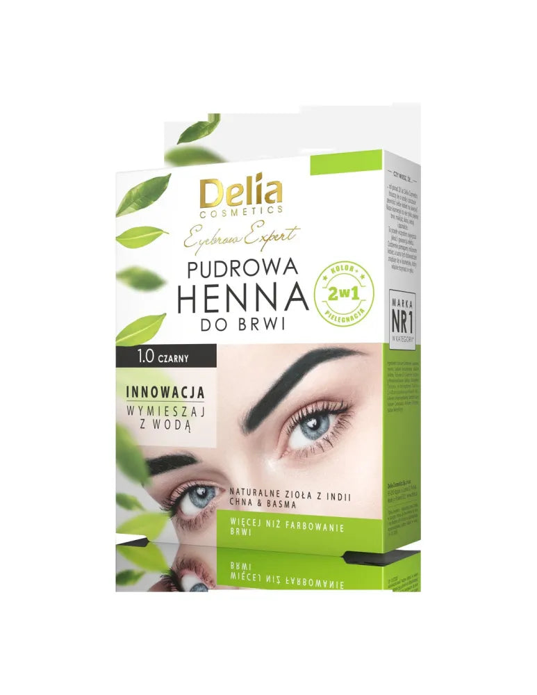 DELIA Henna antakių milteliai 1.0 juodi maišeliai 4g - Kosmetika