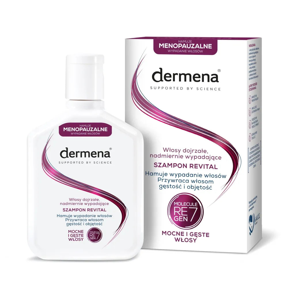 DERMENA Revital Moisturizing - Regenerating Shampoo skirtas subrendusiems pernelyg slenkantiems plaukams 200ml