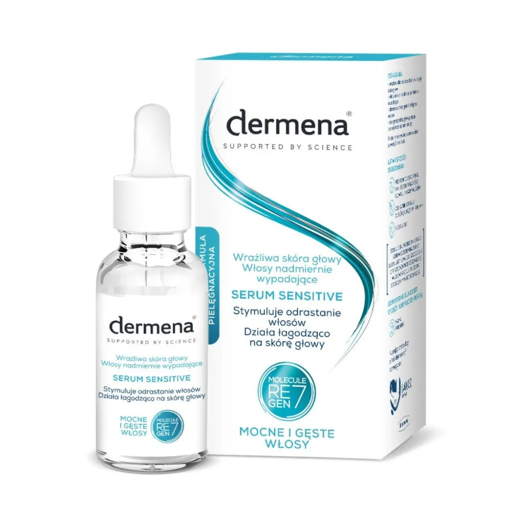 Dermena Supported By Science Serum Sensitive stimuliuojantis plaukų augimą 50ml - Kosmetika